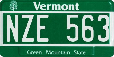 VT license plate NZE563