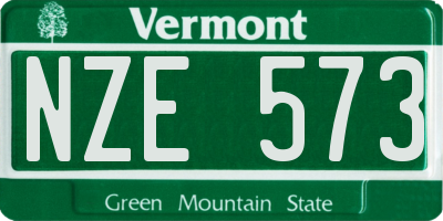 VT license plate NZE573
