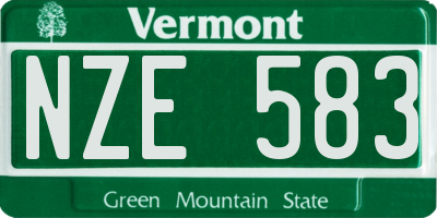 VT license plate NZE583