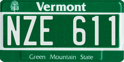 VT license plate NZE611