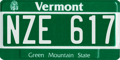 VT license plate NZE617