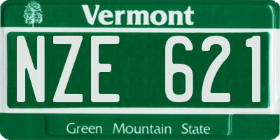 VT license plate NZE621