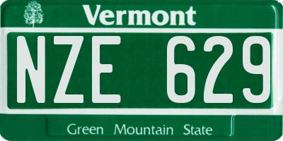 VT license plate NZE629