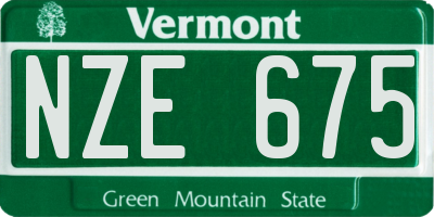 VT license plate NZE675