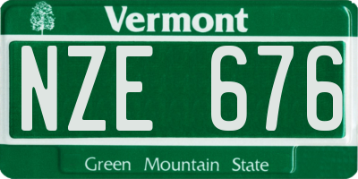 VT license plate NZE676