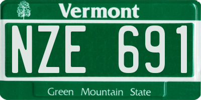 VT license plate NZE691