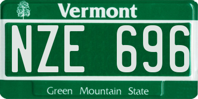 VT license plate NZE696