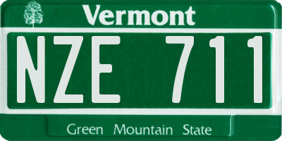 VT license plate NZE711