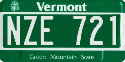 VT license plate NZE721
