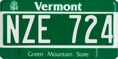 VT license plate NZE724