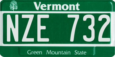 VT license plate NZE732