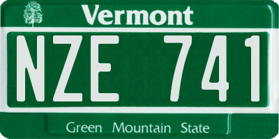 VT license plate NZE741