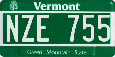 VT license plate NZE755