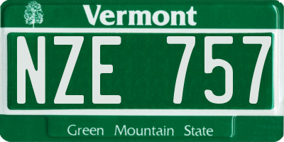 VT license plate NZE757