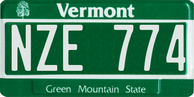 VT license plate NZE774