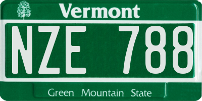 VT license plate NZE788