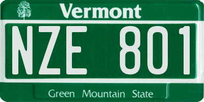 VT license plate NZE801
