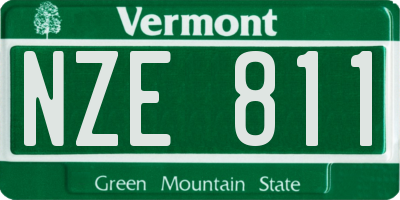 VT license plate NZE811