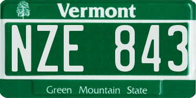 VT license plate NZE843