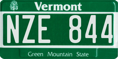 VT license plate NZE844
