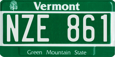 VT license plate NZE861