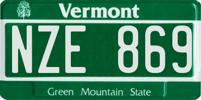 VT license plate NZE869