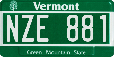VT license plate NZE881