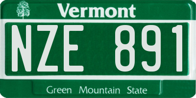 VT license plate NZE891