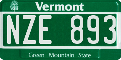 VT license plate NZE893