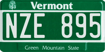 VT license plate NZE895