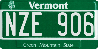 VT license plate NZE906
