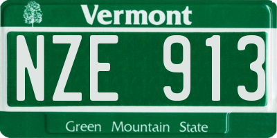 VT license plate NZE913
