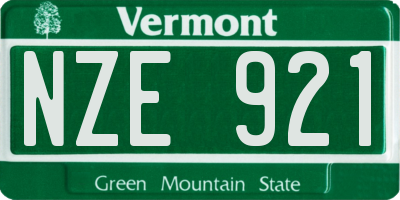 VT license plate NZE921