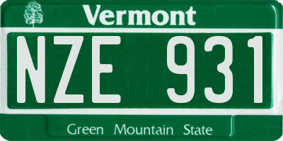 VT license plate NZE931