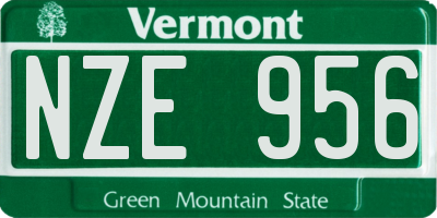 VT license plate NZE956