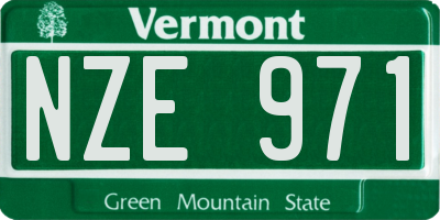 VT license plate NZE971