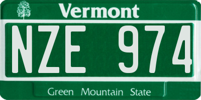 VT license plate NZE974