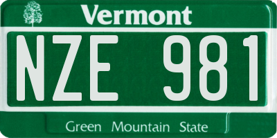 VT license plate NZE981