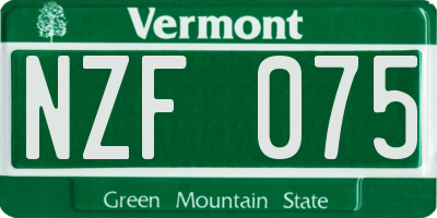 VT license plate NZF075