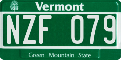 VT license plate NZF079