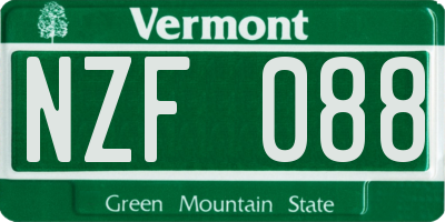 VT license plate NZF088