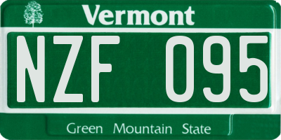 VT license plate NZF095