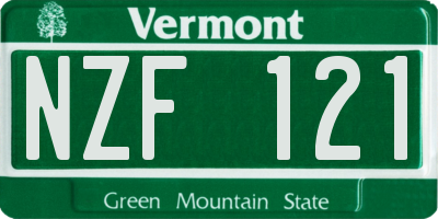 VT license plate NZF121