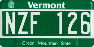 VT license plate NZF126