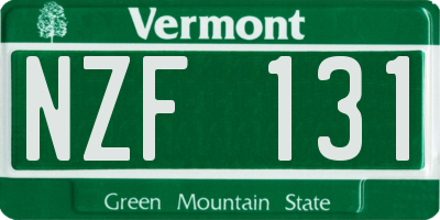 VT license plate NZF131