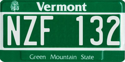 VT license plate NZF132