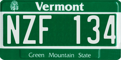 VT license plate NZF134