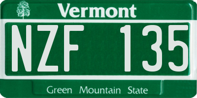 VT license plate NZF135