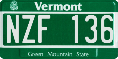 VT license plate NZF136