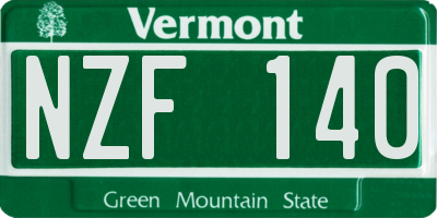 VT license plate NZF140